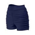 thumbnail image 7 of DHFJKG Summer Swim Shorts For Women Solid Color Ruched High Waist Tummy Control Swimwear Bottoms Comfortable Water Sports Stylish Beachwear, 7 of 7