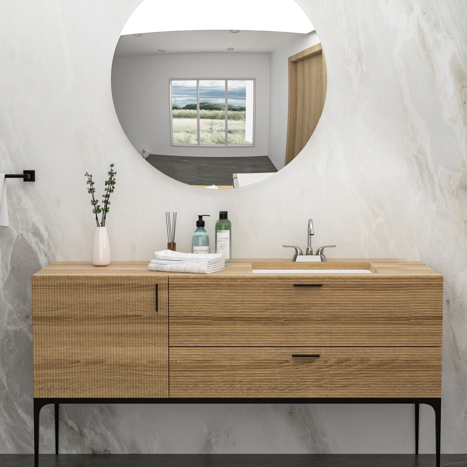 21"×13"×7.25" White Ceramic Rectangular Undermount Bathroom Sink with Overflow Hole