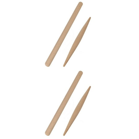 unbranded 4 Pcs Professional Rolling-pins for Baking Pasta and Cookie (Wood)