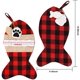 thumbnail image 2 of Medias navideñas para gatos y mascotas de 19 pulgadas, medias navideñas grandes con forma de pez de arpillera a cuadros, medias navideñas para colgar en chimenea, decoraciones navideñas para el, 2 of 7