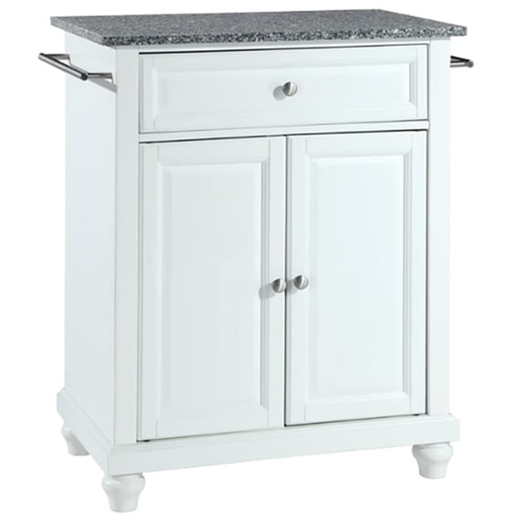 Pemberly Row Contemporary Wood Portable Kitchen Island in White