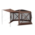 thumbnail image 7 of Gazebo Screen Tent 12x12 ft, 6-Sided Camping Canopy, Removable Top, Quick-Set, Bite-Proof Sun Shelter for 8-10 Person, Backyard Patio, Brown, 7 of 7