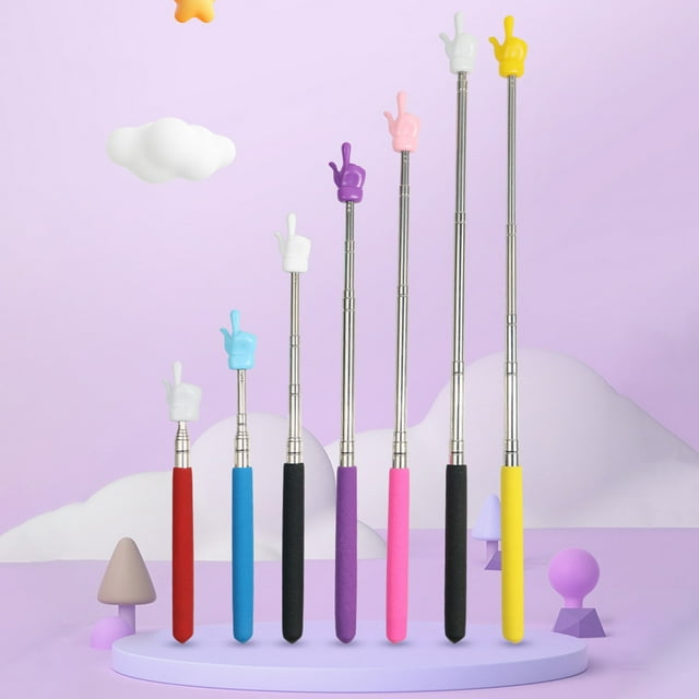 YAOMOBB Whiteboard Pointer Sticks Extendable Pointing Sticks Flexible Finger Shaped Teaching Tool for Reusable Sweat proof Pointing with Telescopic Handle