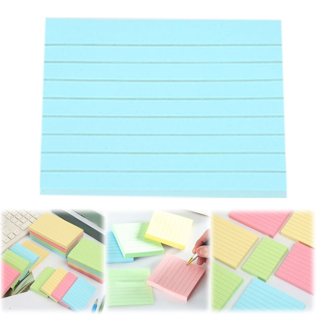 3x4 Inch Blue Sticky Notes – Souew Ruled Index Cards for Studying, Multicolor Notecards Lined Flashcards Note Cards for schol Home