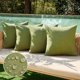 thumbnail image 1 of HAYAN Pack of 4 Decorative Christmas Throw Pillow Covers Linen Waterproof Pillow Covers Farmhouse Cushion Cases for Outdoor Patio Garden Tent Balcony Couch Sofa18x18 inch Green, 1 of 1