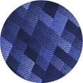 thumbnail image 1 of Ahgly Company Indoor Round Patterned Denim Dark Blue Area Rugs, 8' Round, 1 of 6