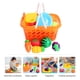 thumbnail image 5 of 1 juego de 28 piezas de mini juego de corte de frutas y verduras con cesta de malla naranja, juego de comida de simulación, juguetes de cocina, divertido juego de cortar frutas y verduras., 5 of 7