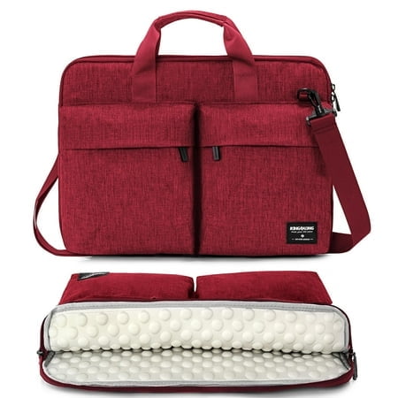 KINGSLONG Sacoche pour Ordinateur Portable 15,6 Pouces, Étui de Transport Mince Antichoc pour Ordinateur Portable Ultrabooks Compatible avec Acer Asus Dell Lenovo HP, Rouge