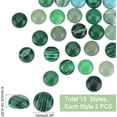thumbnail image 5 of 26pcs Natural Gemstone Cabochons 13 Style Green Stone Beads 10mm Flatback Green Cabochons Undrilled Stone Beads, 5 of 6
