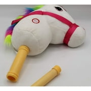 White Unicorn Stick Horse with sound