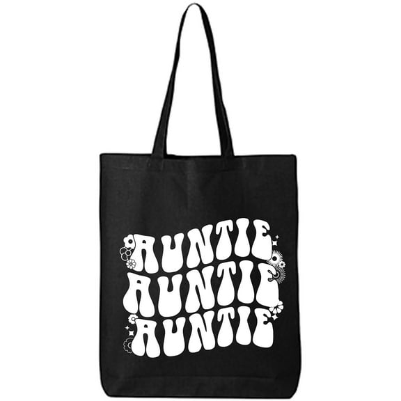 Auntie Auntie Auntie Cotton Canvas Tote Bag