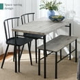 thumbnail image 6 of Best Choice Products 4-Piece Farmhouse Dining Table Set w/ 2 Black Spindle Chairs, Bench, Kitchen Table - Gray, 6 of 8