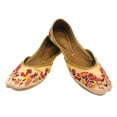 thumbnail image 4 of Ladies Peach Thread Work Punjabi Jutti Ethnic Mojari Handmade Loafers Flat Shoes US 9/ EURO 40, 4 of 5