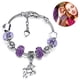 thumbnail image 2 of Pulsera con dijes de diamantes de imitación de cristal brillante y colgante de unicornio, caja de regalo y juego de tarjetas para mujeres y niñas, 2 of 8