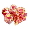 thumbnail image 2 of 7pcs Polyhedral Dice Crystal RPG Blood Effect for Card Games RPG Dices Golden Numbers, 2 of 9