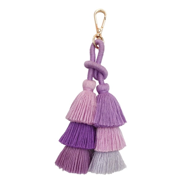 Llavero con borlas enrolladas perfecl accesorios de ropa estilo étnico retro tejido a mano
