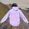 thumbnail image 3 of Women's Hoodies Sweatshirts Graphic Word Hoodie Sweatshirt for Women Long Sleeve Cozy Preppy Tops Casual Everyday Wear Purple XL, 3 of 6