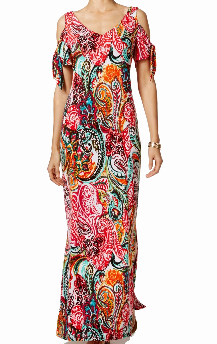 msk cold shoulder maxi dress