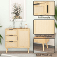 thumbnail image 4 of Storage Cabinet with Rattan Door & 3 Drawers, Rattan Cabinet with Adjustable Shelf, Entryway Cabinet, Small Storage Cabinet, Accent Cabinet for Living Room, Dining Room, Entryway, 4 of 9