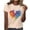 Khaki, variant on Graphic Tops for Women Plus Size Women‘s Printed Round Neck Short Sleeved T-shirt Short Sleeved Round Neck Topshirt Light Blue 3X