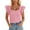 Pink, variant on Lixiuxyad Women Basic Tee Women's Floral Print Short Sleeve Blouse Ruffle Hem Square Neck Tops Summer Fashion Casual Tunic Shirt For Ladies,Black