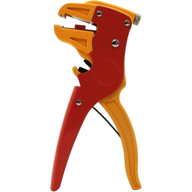 Pelacables Automático,Pelacables Profesional Rápida Acción,Pelado y Corte Rápido,Herramienta 2 En 1 Ajustable Para Cables Eléctricos Y Alicates Autoajustables Punta Águila (Rojo)