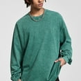 thumbnail image 5 of Men’s 100% Cotton Long-Sleeve T-Shirt – Heavyweight Washed Distressed Tee, Soft Pure Cotton Base Layer Top for Men & Women, 5 of 10