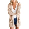 thumbnail image 2 of fartey Women's 2025 Long Sleeve Waffle Knit Cardigan Open Front Cozy Sweater Coat with Pockets, 2 of 6
