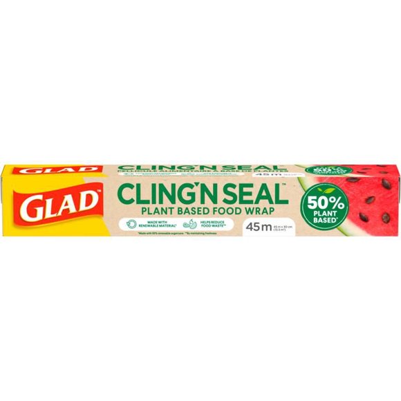 Pellicule alimentaire Cling’n Seal de Glad® faite à 50 % de matières végétales