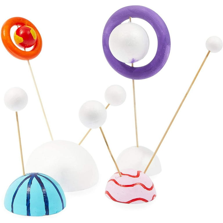 Solar System Kit School Project for Kids with Foam Balls and Bamboo Sticks (22 Pieces)