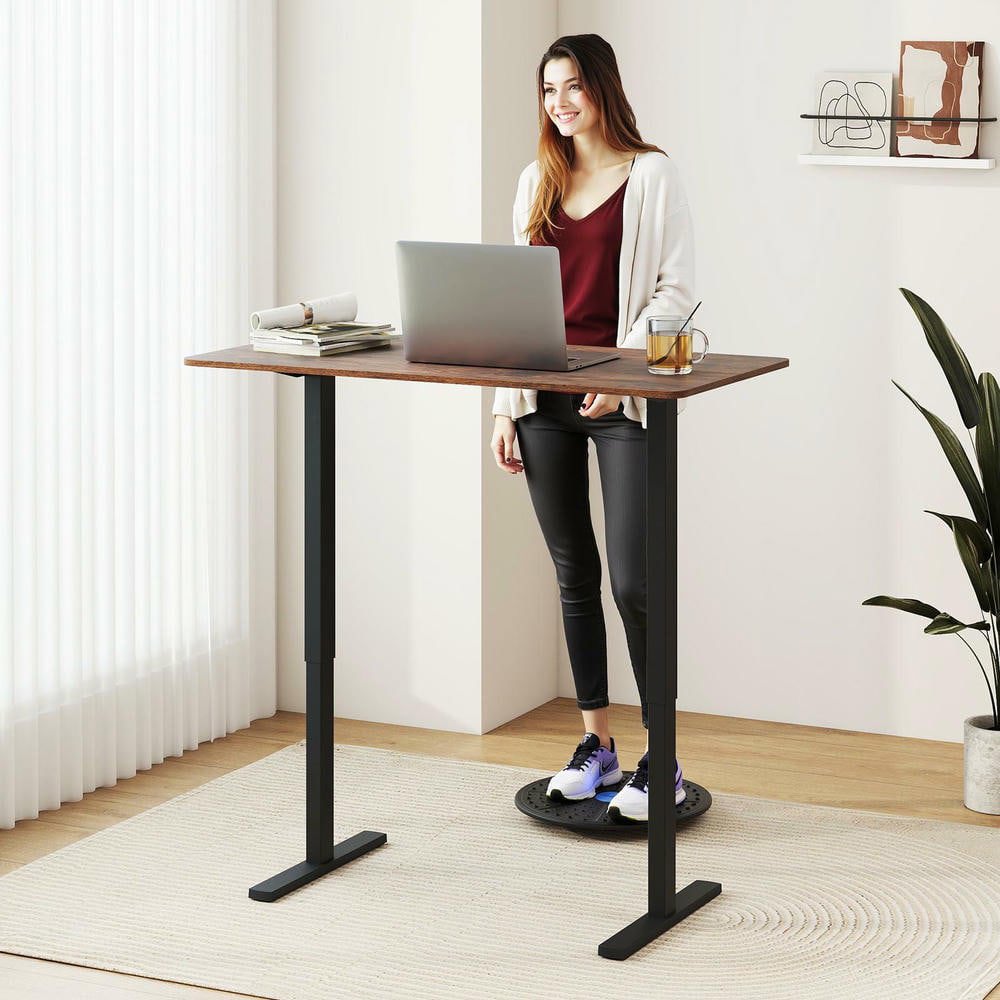 Resenkos 48x24 Inch Electric Standing Desk with 3 Memory Height Settings - Rustic Brown