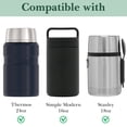 thumbnail image 4 of Linkidea Insulated Food Jar Storage Bag, Portable Drawstring Wrap with Hand Strap, Lunch Box Carrier for Food Can, Compatible with Thermos 24 oz & Simple Modern 16 oz & Stanley 18 oz (Green), 4 of 6