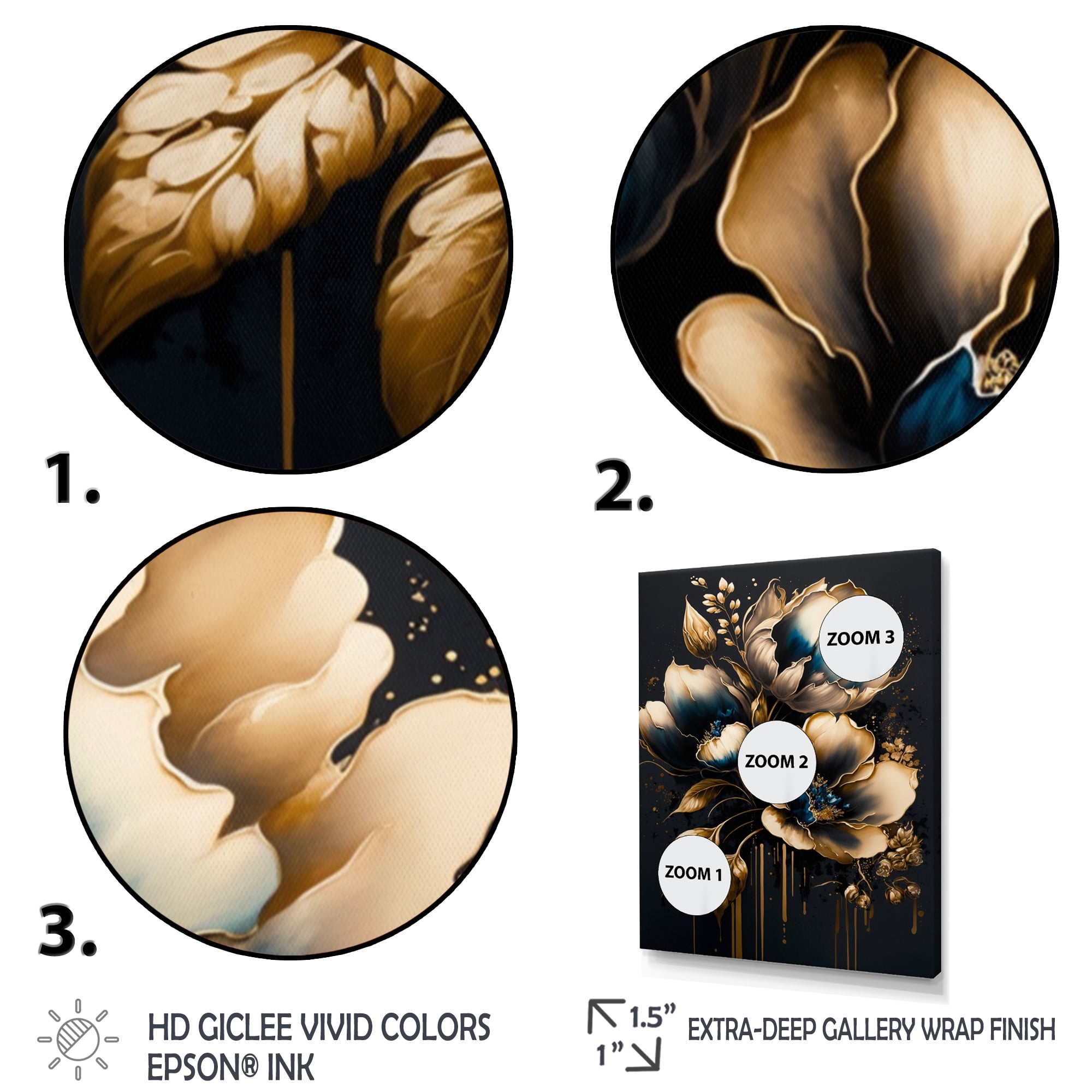 Designart Blue And Gold Tulips I Canvas Wall Art