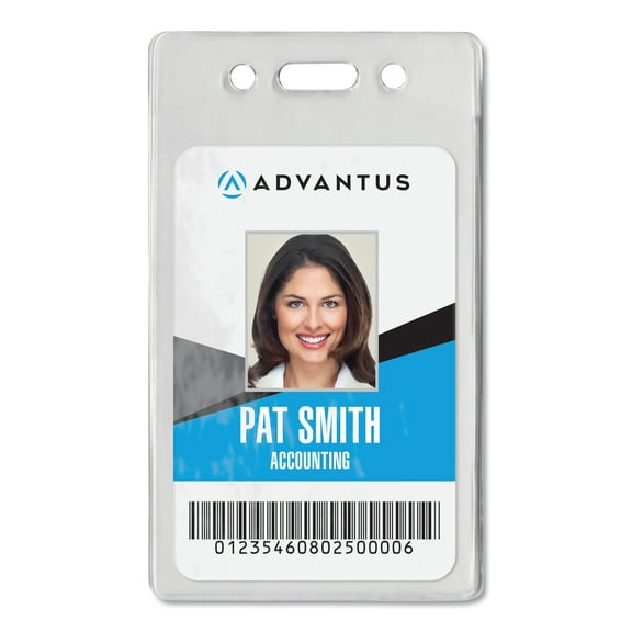 Advantus Proximity ID Badge Holders, Vertical, Clear 2.68" x 4.38" Holder, 2.38" x 3.63" Insert, 50/Pack -AVT75451