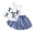 style-16 Blue, variant on Gubotare Girls' Short Sets Baby Girls Shorts Outfits Girls Spring Summer Clothing Set Sweet Floral Element Short Sleeve T-shirt Ripped Denim Shorts 2PCs Set 5T 6T (White,5-6 Years)