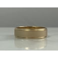 thumbnail image 3 of 14K Yellow Gold Satin Flat Brushed Finish Solid Gold 6mm Unisex Wedding Band, 3 of 4