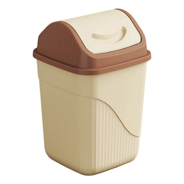 Ohufall Square Trash Can With Lid - Odor-Control Plastic Garbage Bin For Office & Bathroom, Small Space Desk-Side Bathroom Trash Can