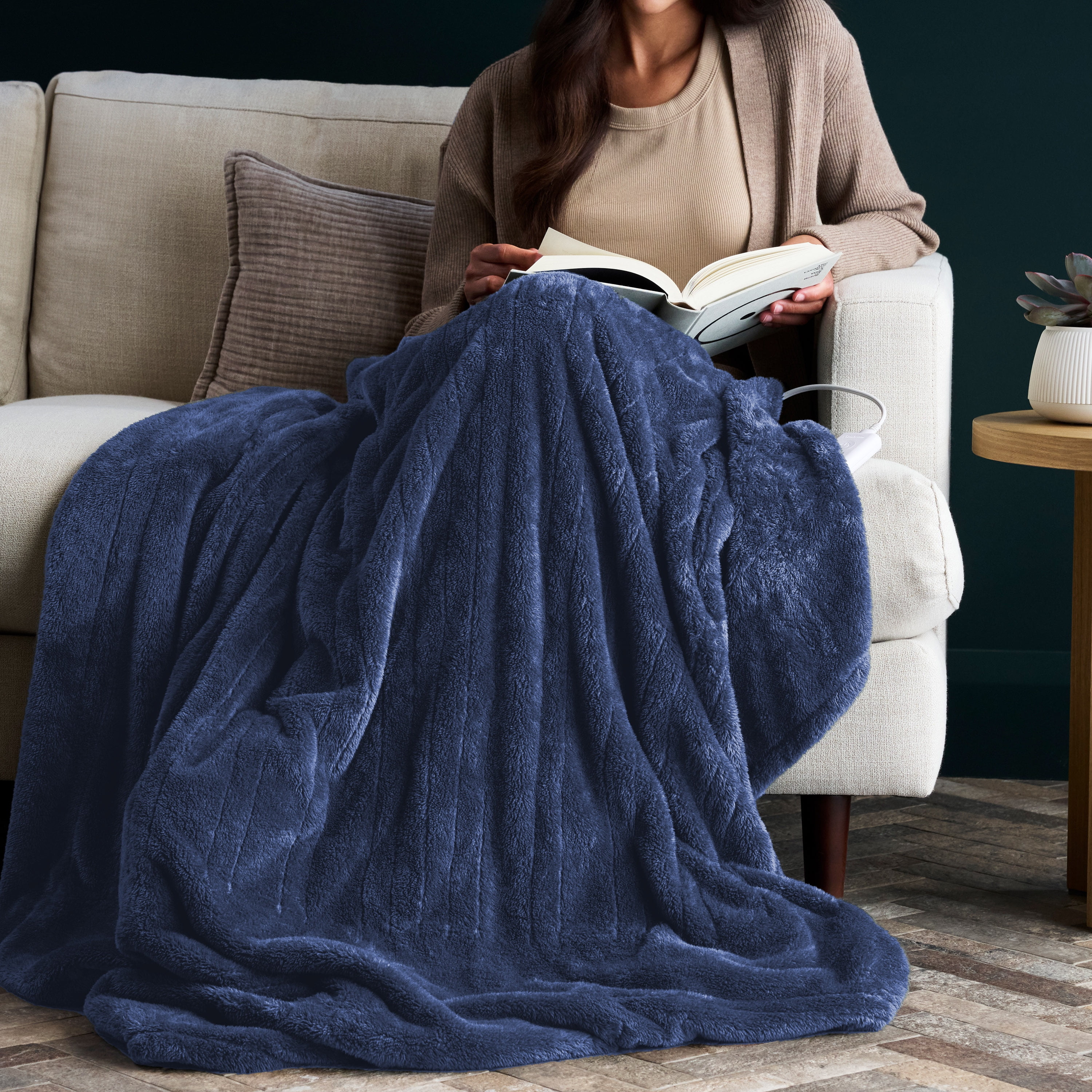 Couverture chauffante électrique Sunbeam Arctic Plush Eco, 4 réglages de chaleur, arrêt automatique