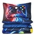 thumbnail image 4 of PERFEMET 3-Piece Gaming Comforter Set for Boys,3D Red Blue Lightning Game Controller Kids/Teens Bedding,Twin, 4 of 6