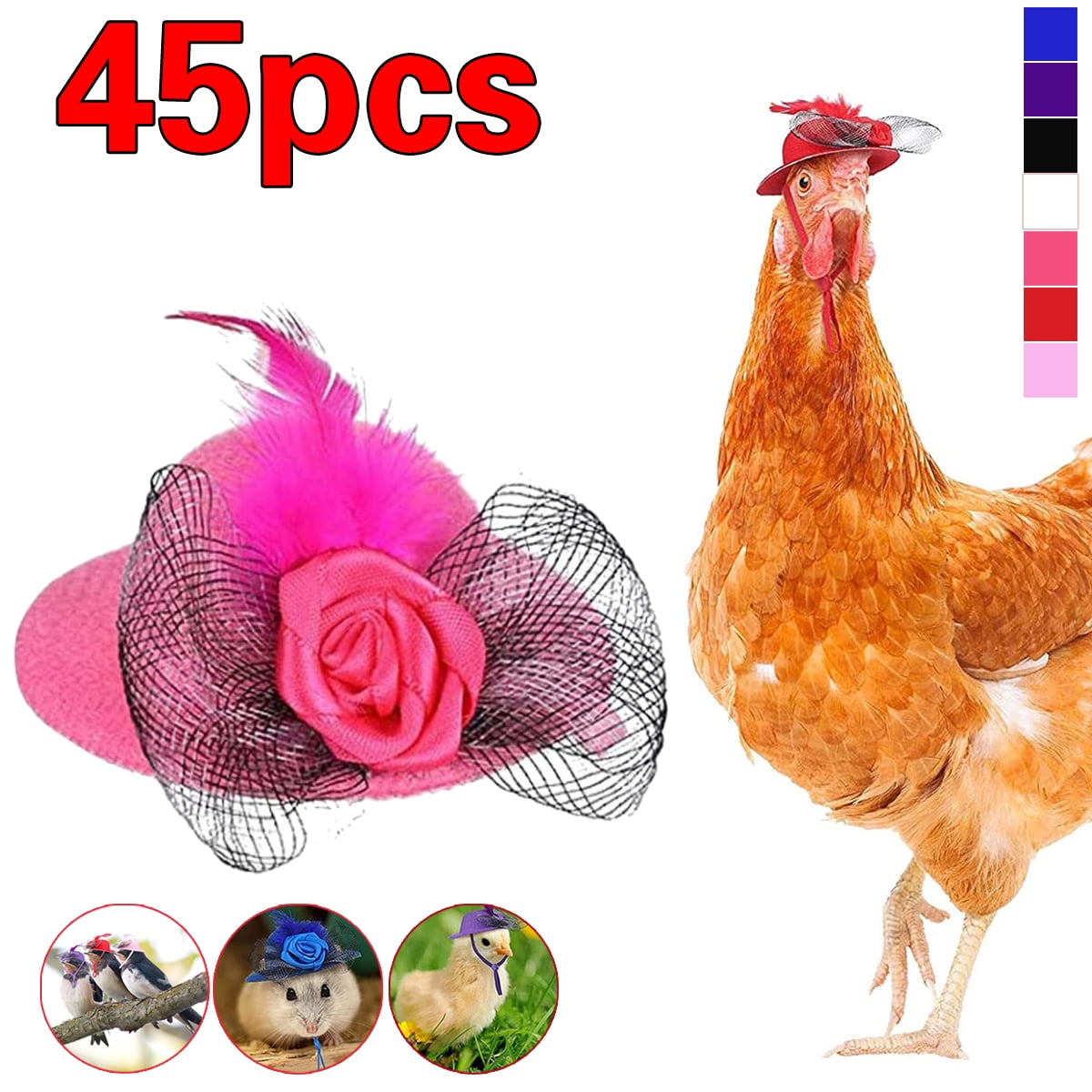Black 8 Protect The Head of The Chicken Funny Protection Hen Hard Hat Chicken Helmet Hens for Parakeet Cockatiels Bird Chicks for Conure Lovebird 