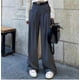 thumbnail image 1 of Pantalones de cintura alta con diseño de chica sexy retro americana, pantalones de pierna recta elegantes e informales con cordones laterales para mujer, 1 of 6