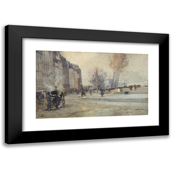 Eugène Louis Gillot 18x12 Black Modern Framed Museum Art Print Titled - The Quai Des Grands Augustins (1901)