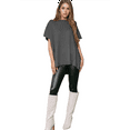 thumbnail image 2 of Women'S Loose Dropped Shoulder Short Sleeve Pullover Sweater Gray XL, 2 of 7