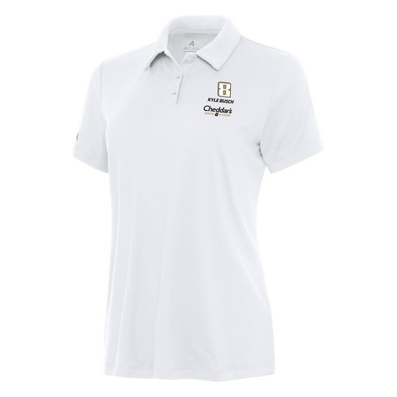 Women's Antigua White Kyle Busch Reprocess Polo