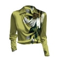 thumbnail image 4 of MVRLSH Long Sleeve Shirts For Women Elegant Cowl Neck Satin Long Sleeve Work Shirt Blouse Chic Business Casual Tops Green Xs-3Xl, 4 of 4