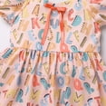 thumbnail image 2 of OBEEII Toddle Girls Back to School Dresses Pencil Apple Dresses Ruffle Puff Sleeve Summer Casual Clothes School Photo Shoots Party Dresses, 2 of 12