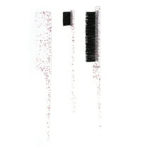 Unique Bargains 3pcs Women Durable Clear Rat Tail Comb for Curly Straight Wavy Wet Thin Hair ABS Clear Pink