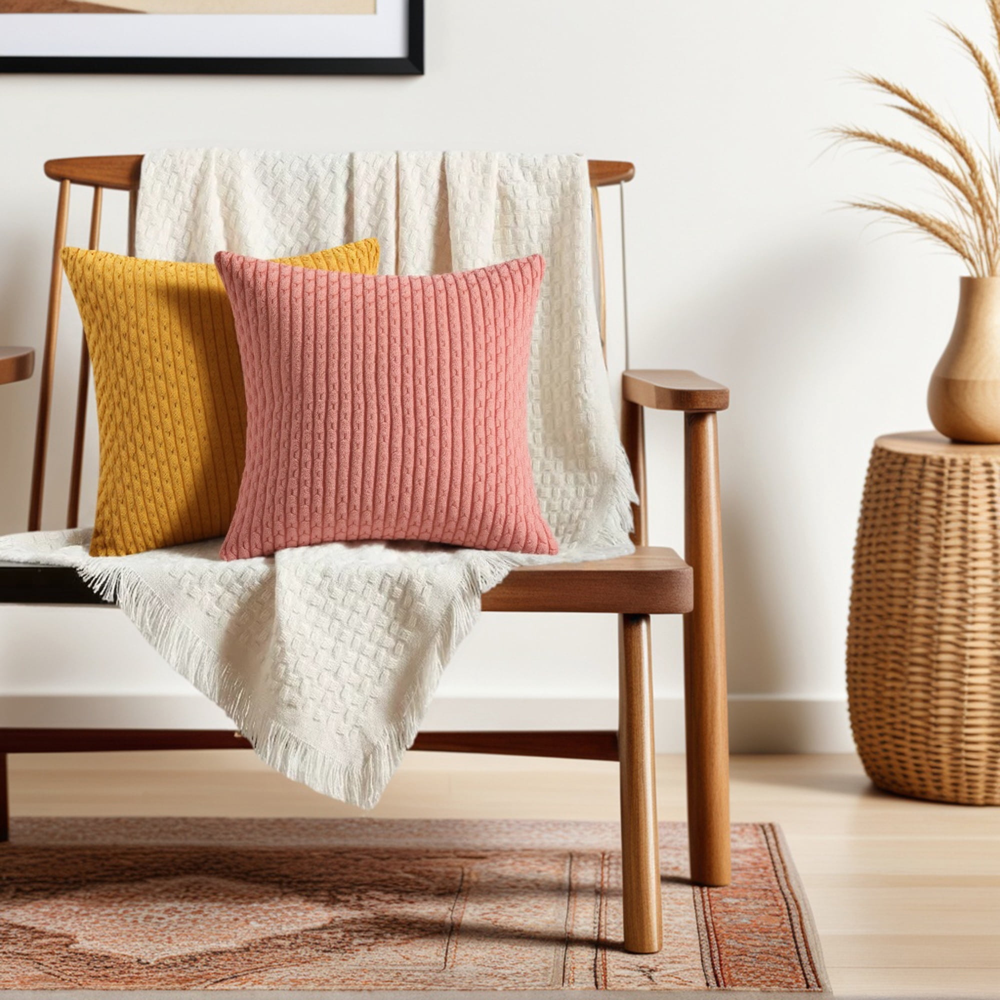Unique Bargains 2Pcs Decorative Throw Pillow Covers for Sofa Orange 12" x 20"