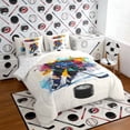 thumbnail image 2 of Erosebridal Artistic Hockey Player Bedding Comforter Set, Sport King Bedding Sets for Men and Boys, Reversible 7 Pieces, 2 of 6