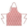 thumbnail image 2 of Pink Geometric Quatrefoil Pattern Apron-Garden Aprons for Women with Pockets-Cotton Linen Waterproof Kitchen Cooking Gardening Aprons Adjustable for Kitchen,Cooking,BBQ and Salon 33x27 Inch, 2 of 7